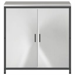 Berkfield Home Kitchen Storage Cabinet with Shelf with Storage with Door Silver Stainless steel - thumbnail 6