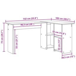 Berkfield Home White Computer Desk White Engineered wood Medium Computer Desk - thumbnail 9