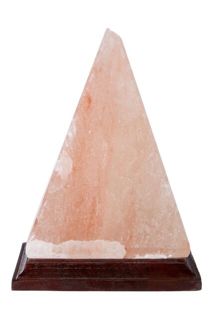 Orsina Hand-Carved Pyramid Salt Rock Lamp, Natural Himalayan Salt Lamp, Rock Salt Light With Wooden Base For Decor in Orange - image 1