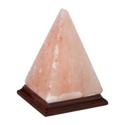 Orsina Hand-Carved Pyramid Salt Rock Lamp, Natural Himalayan Salt Lamp, Rock Salt Light With Wooden Base For Decor in Orange - thumbnail 3