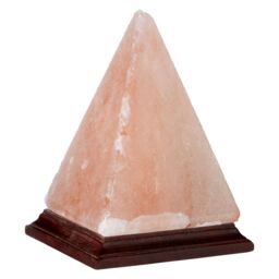 Orsina Hand-Carved Pyramid Salt Rock Lamp, Natural Himalayan Salt Lamp, Rock Salt Light With Wooden Base For Decor in Orange - thumbnail 2