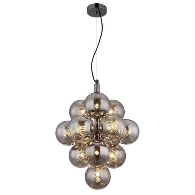 Netlighting Conor Globe Pendant Gunmetal Balls Smoke Glass Shade 13x G9 in Grey - image 1