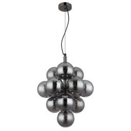 Netlighting Conor Globe Pendant Gunmetal Balls Smoke Glass Shade 13x G9 in Grey - thumbnail 2