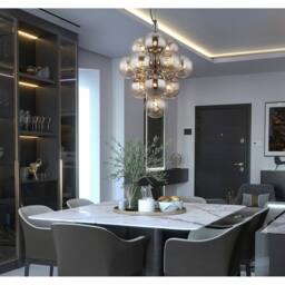Netlighting Conor Globe Pendant Gunmetal Balls Smoke Glass Shade 13x G9 in Grey - thumbnail 5
