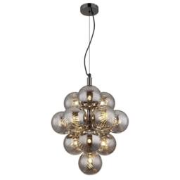 Netlighting Conor Globe Pendant Gunmetal Balls Smoke Glass Shade 13x G9 in Grey