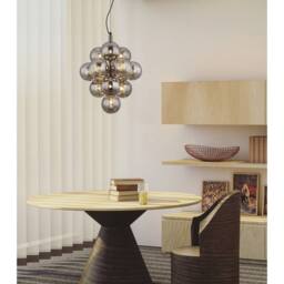 Netlighting Conor Globe Pendant Gunmetal Balls Smoke Glass Shade 13x G9 in Grey - thumbnail 3