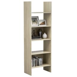 Berkfield Home Book Cabinet Sonoma Oak 60x35x180 cm Engineered Wood in Brown - Size: 60 x 35 x 180 cm - thumbnail 5