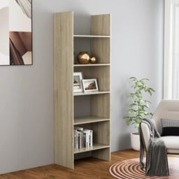 Berkfield Home Book Cabinet Sonoma Oak 60x35x180 cm Engineered Wood in Brown - Size: 60 x 35 x 180 cm - thumbnail 1