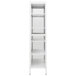 Berkfield Home Durable Display Cabinet White 90x40x180 cm Steel & Tempered Glass - Size: 90 x 40 x 180 cm - thumbnail 4