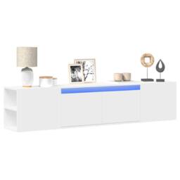 Berkfield Home TV Wall Cabinet with LED White 180x31x39.5 cm - thumbnail 2