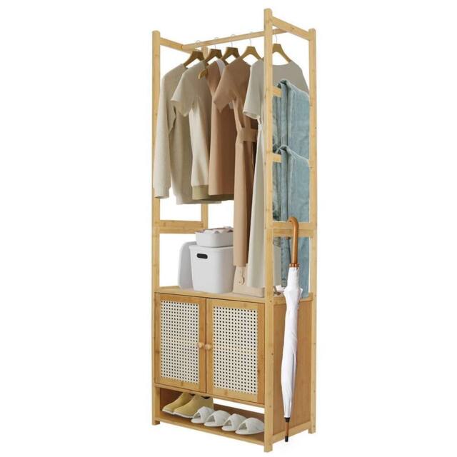 KORVIXA 168cm Tall Kitchen Bathroom Cabinet Home Storage Cupboard Organiser in Natural - Size: 100 cm - image 1