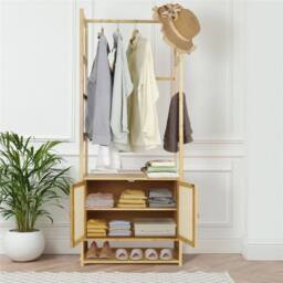 KORVIXA 168cm Tall Kitchen Bathroom Cabinet Home Storage Cupboard Organiser in Natural - Size: 100 cm - thumbnail 4