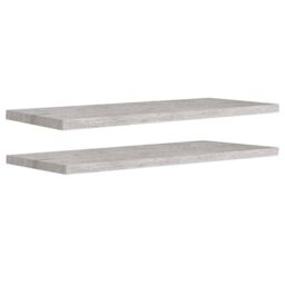Berkfield Home Floating Wall Shelves 2 pcs Concrete Grey 90x23.5x3.8 cm MDF - thumbnail 2
