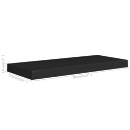 Berkfield Home Floating Wall Shelves 2 pcs Black 60x23.5x3.8 cm MDF - thumbnail 8