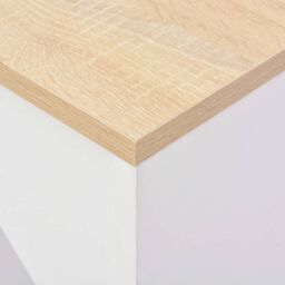 Berkfield Home Bar Table with Moveable Shelf White 138x39x110 cm - Size: 138 x 39 x 110 cm - thumbnail 5