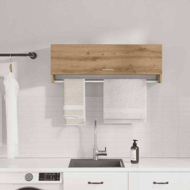Berkfield Home Wardrobe Artisan Oak 100x32.5x35 cm Engineered Wood in Brown - image 1