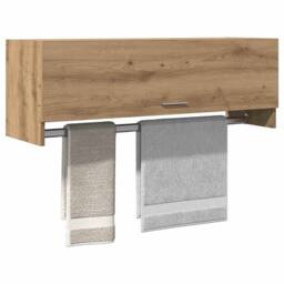 Berkfield Home Wardrobe Artisan Oak 100x32.5x35 cm Engineered Wood in Brown - thumbnail 2