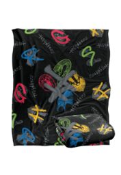 Warner Brothers Harry Potter Graffiti Pattern Blanket 152 x 127 cm in White - thumbnail 2