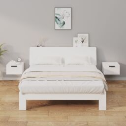 Berkfield Home Wall-mounted Bedside Cabinets 2 pcs White 34x30x20 cm - Size: 34 x 30 x 20 cm - thumbnail 1