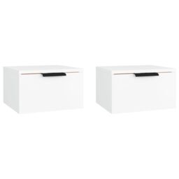 Berkfield Home Wall-mounted Bedside Cabinets 2 pcs White 34x30x20 cm - Size: 34 x 30 x 20 cm - thumbnail 2