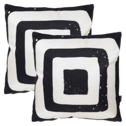 icon 2 Pack Cushion 43x43 Kyoto Fabric, Target Mono in Black