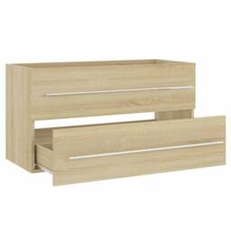 Berkfield Home Durable 2 Piece Bathroom Furniture Set Sonoma Oak Engineered Wood in Light Oak - thumbnail 8