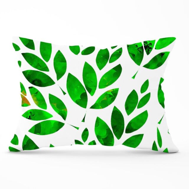 Warren Reed - Designer Watercolor Abstract Leaves Cushions in Green - Size: 60 cm x 60 cm - image 1