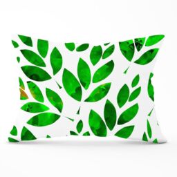 Warren Reed - Designer Watercolor Abstract Leaves Cushions in Green - Size: 60 cm x 60 cm - thumbnail 1