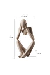 ExtraStar Abstract Resin Meditating Figure Tabletop Sculpture in Beige - thumbnail 3