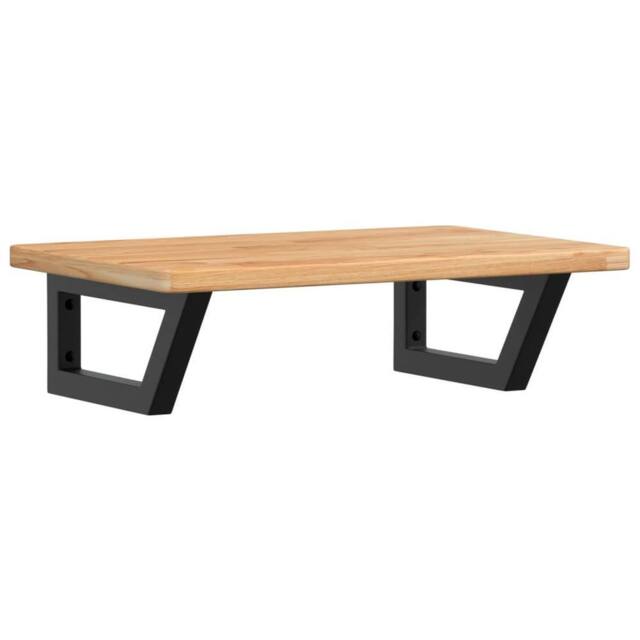 Berkfield Home Basin Shelf Wall Mounted Steel & Solid Wood Oak in Brown - image 1