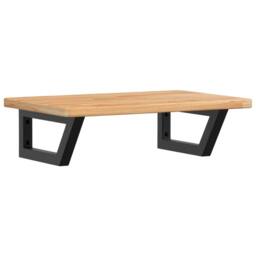 Berkfield Home Basin Shelf Wall Mounted Steel & Solid Wood Oak in Brown - thumbnail 1