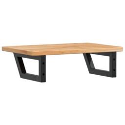 Berkfield Home Basin Shelf Wall Mounted Steel & Solid Wood Oak in Brown - thumbnail 6