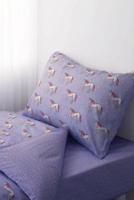 Rachel Riley Lilac Unicorn Duvet Cover Set - Size: Cot Bed - image 1