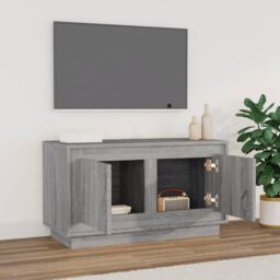 Berkfield Home TV Cabinet Grey Sonoma 80x35x45 cm Engineered Wood - Size: 80 x 35 x 45 cm - thumbnail 3