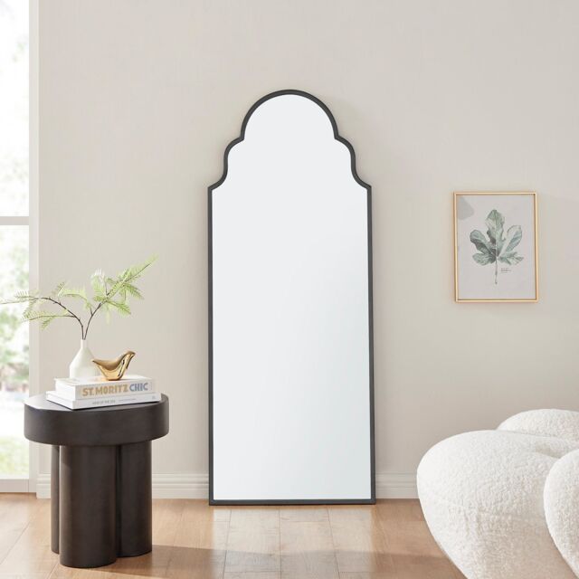 FurnitureboxUK Hima Metal Framed Moroccan Arch Glam Wall Mirror in Black - image 1