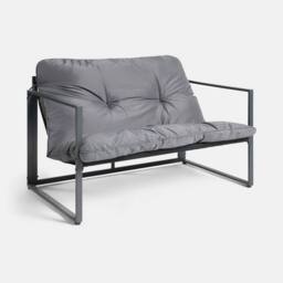 OHS Miami 4PC Table Chair Set Outdoor Metal Frame Garden Patio Furniture in Grey - thumbnail 9