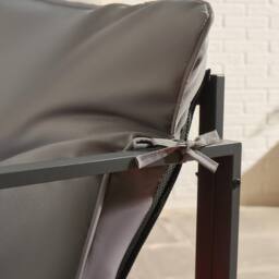 OHS Miami 4PC Table Chair Set Outdoor Metal Frame Garden Patio Furniture in Grey - thumbnail 5