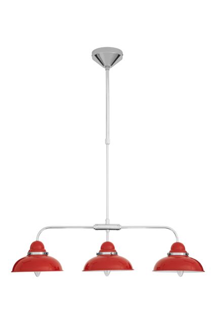 Orsina Hot Pink Finish Chrome 3 Light Pendant, Decorative Pendant Light For Entryways, Hanging Lamp For Dining Room in Red - image 1
