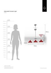 Orsina Hot Pink Finish Chrome 3 Light Pendant, Decorative Pendant Light For Entryways, Hanging Lamp For Dining Room in Red - thumbnail 5