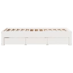 Berkfield Home Bed Frame without Mattress with Drawers White 75x190 cm Small Single Solid Wood Pine - thumbnail 5