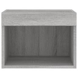 Berkfield Home Bedside Cabinets with LED Lights Wall-mounted 2 pcs Grey Sonoma - thumbnail 9