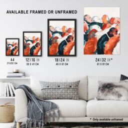 Artery8 Sport Rugby Football Scrum Close Up Watercolour Framed Wall Art in Red - Size: A4 - thumbnail 3