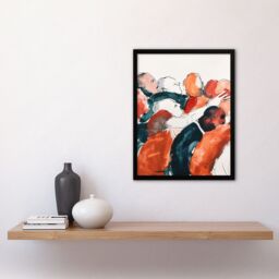 Artery8 Sport Rugby Football Scrum Close Up Watercolour Framed Wall Art in Red - Size: A4 - thumbnail 4