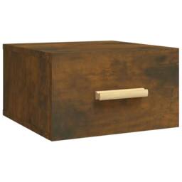Berkfield Home Wall-mounted Bedside Cabinet Smoked Oak 35x35x20 cm in Brown - Size: 35 x 35 x 20 cm - thumbnail 1