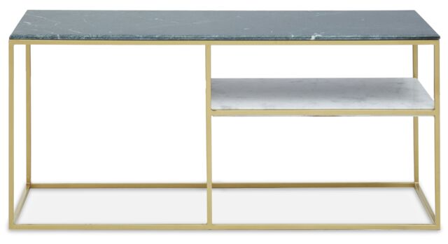 Orsina Marble & Gold Frame Console Table, Assorted Marble Top With Geometric Gold Frame, Console Table - image 1