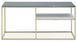 Orsina Marble & Gold Frame Console Table, Assorted Marble Top With Geometric Gold Frame, Console Table - thumbnail 1