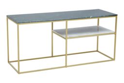 Orsina Marble & Gold Frame Console Table, Assorted Marble Top With Geometric Gold Frame, Console Table - thumbnail 3