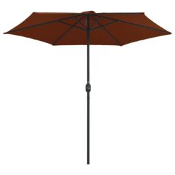 Berkfield Home Outdoor Parasol with Aluminium Pole 270x246 cm Terracotta in Brown - thumbnail 3