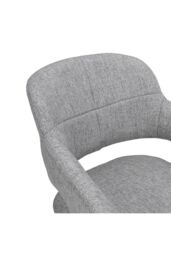 Set of 2 Grey Linen Dining Chair with Metal Legs - thumbnail 5
