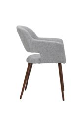 Set of 2 Grey Linen Dining Chair with Metal Legs - thumbnail 3